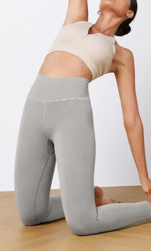 Miniatura 3 de ODODOS Leggings sin costuras para mujer, cintura alta, lavado ácido, acanalado, pantalones de entrenamiento, gimnasio, yoga