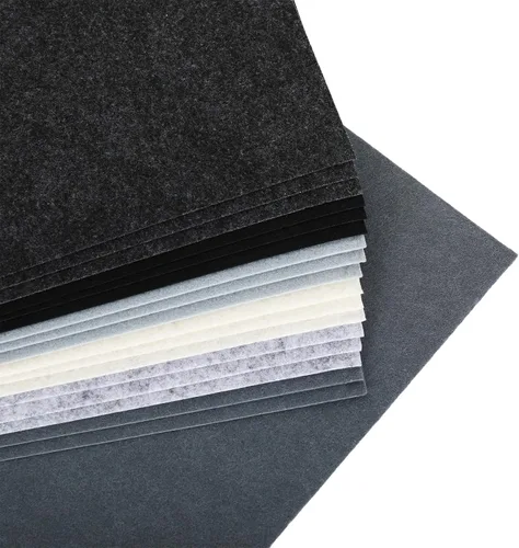 Miniatura 4 de Whaline 18 piezas de hojas de tela de fieltro negro, gris y blanco de diversos colores, paquete de fieltro suave y grueso para proyectos de costura