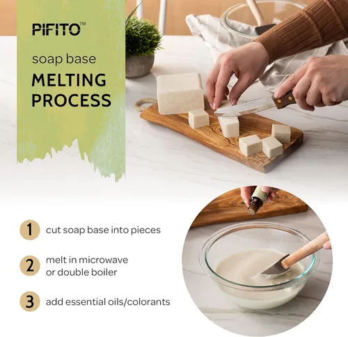 Miniatura 5 de pifito Premium Oatmeal Melt y Vierta Jabón base – base de jabón de glicerina vegetales naturales – Excelente mano jabón Making Supplies
