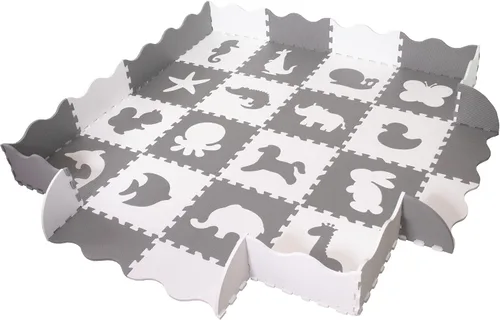 Miniatura 2 de Alfombra de juego grande para bebé con valla, 36 piezas de 12 x 12. Tapete de juego suave y no tóxico para niños pequeños, rompecabezas de juego