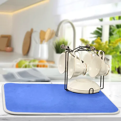 Miniatura 35 de Tapete rojo para secar platos pequeños, accesorios de cocina, tapete escurridor de platos de microfibra, resistente al calor, 16 x 18 pulgadas