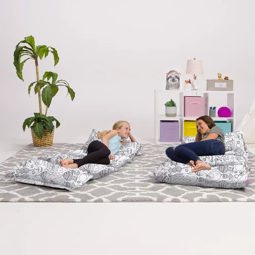 Miniatura 6 de Funda de almohada para el suelo para niños - Fundas premium para almohadas y cojines Lienzo - Colorear Tela Criaturas Divertidas