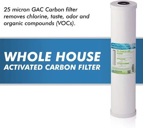 Miniatura 4 de APEC Water Systems FI-CAB20-BB APEC - Filtro de carbono GAC de alto flujo para toda la casa de 20 pulgadas, 4.5 x 20 pulgadas (100.000 galones)