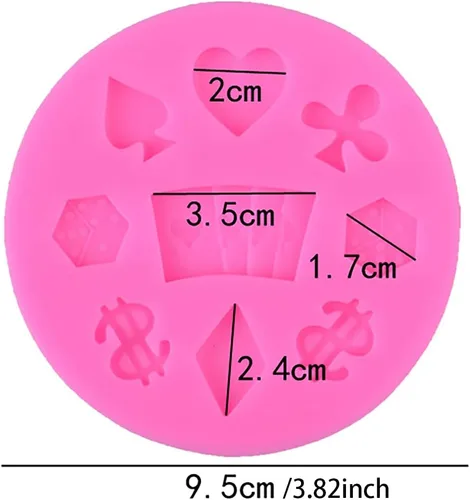 Miniatura 2 de Juego de 2 moldes de silicona de póquer para tarjetas de bricolaje, antiadherentes, para hacer dulces, chocolate, piruleta, postres, cubitos