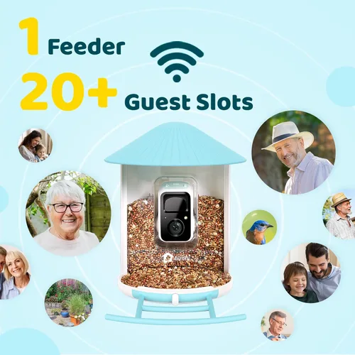 Miniatura 4 de NETVUE Birdfy® Hummee - Comedero inteligente para colibríes con cámara, videos de aves de captura automática y observación de aves de cerca, Azul