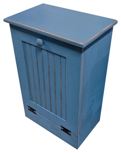 Miniatura 16 de Soporte para cubo de basura/reciclaje de basura rebatible de madera, Pino, S Sólido - Cottage White