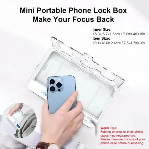 Miniatura 5 de ySky - Caja de bloqueo de teléfono con temporizador, dispositivo bloqueador de acceso para teléfonos celulares, limita el acceso al teléfono