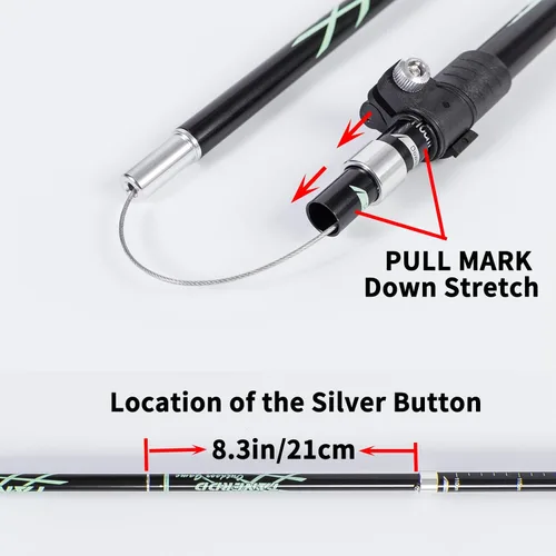 Miniatura 6 de Bastones de trekking – 1 pieza deportiva de aluminio 7075 anti choque caminata senderismo bastón, ultraligero Alpenstock, ajustable rápido, poste