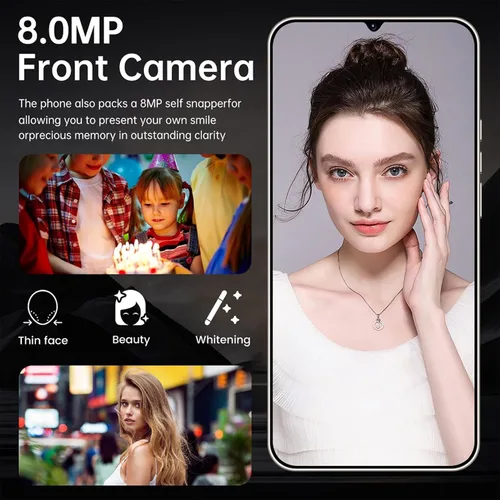 Miniatura 5 de Teléfono celular I24 Ultra desbloqueado Android 14, teléfono celular Octa-core, batería de 6800 mAh carga rápida, pantalla FHD+ de 6.8", 4GB+128GB