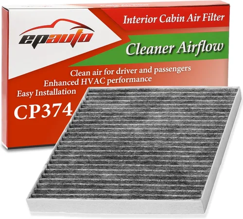 EPAuto CP374 (CF10374) El filtro de aire de cabina incluye reemplazo de carbón activado para Toyota Tacoma (2005-2021), Dodge Dart (2013-2016),