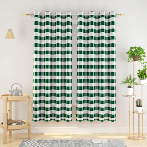 Miniatura 66 de Cortinas de 24 pulgadas de largo con diseño Buffalo Check Gingham Plaid para ventanas de cocina y baño, tratamiento para ventanas con 2 paneles