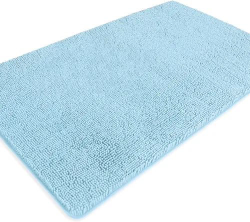 Miniatura 512 de Alfombra de baño pequeña de 12 x 18 pulgadas, lavable y absorbente, antideslizante, alfombra de baño de felpilla gruesa y suave para baño, ducha