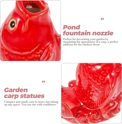 Miniatura 6 de Yardwe Fuente de pescado de carpa, escupidora, fuente de peces de carpa, escupidora, canalón, extensión de bajante, extensor de carpa decorativo
