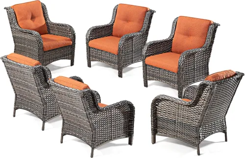 Miniatura 63 de Juego de 2 sillas de patio giratorias de 360 grados para exteriores y mesa auxiliar a juego – 3 sillas deslizantes de mimbre para patio con cojines