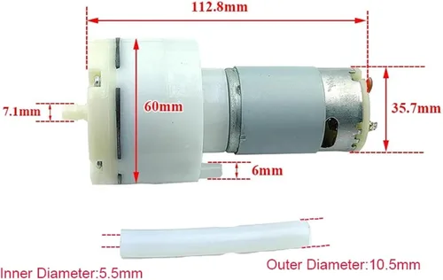 Miniatura 3 de Bombas de aguas residuales/efluentes CY36AM DC12V 10L/M -60KPa Bomba de aire de vacío de gran flujo Mini 555 Bomba de aire de vacío de presión