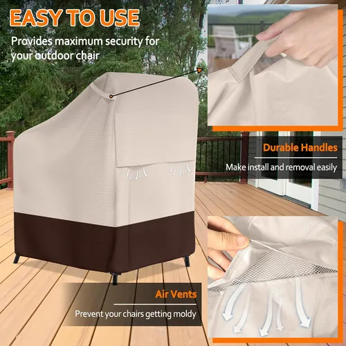 Miniatura 6 de STARTWO Fundas apilables para sillas de patio, resistentes e impermeables, para muebles de exterior, se adapta a 4-6 sillas de comedor apilables, 36