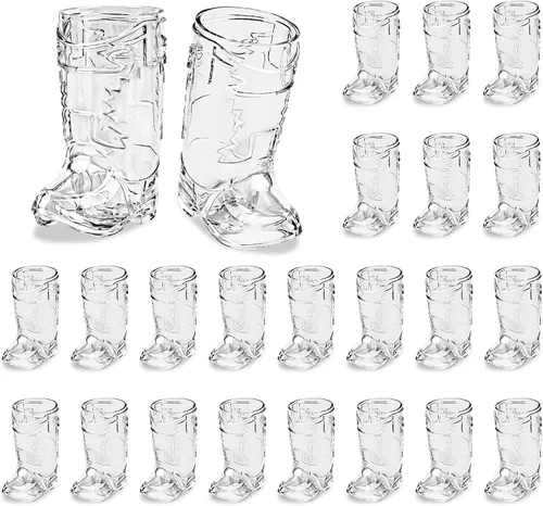 Miniatura 16 de Vasos de chupito de botas de Cowboy de plástico SAIAOKJ, 24 piezas de 1 oz, suministros para fiestas con temática de botas de Cowboy, reutilizables