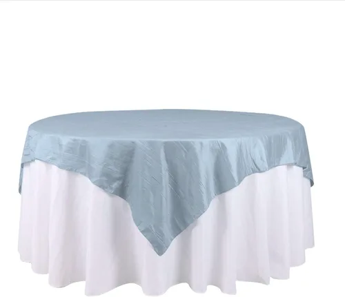 Miniatura 17 de Efavormart - Mantel cuadrado de tafetán arrugado de acordeón beige de 72 x 72 pulgadas