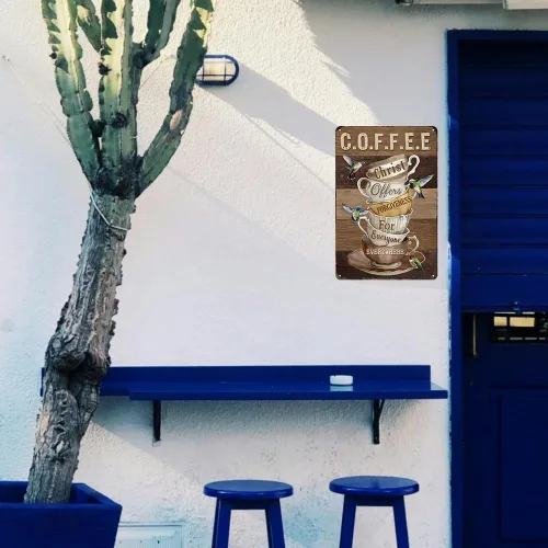 Miniatura 7 de Letrero de café para amantes del café, regalos de Cristo ofrece perdón para todos en todas partes, letrero de metal vintage para amigos, familia