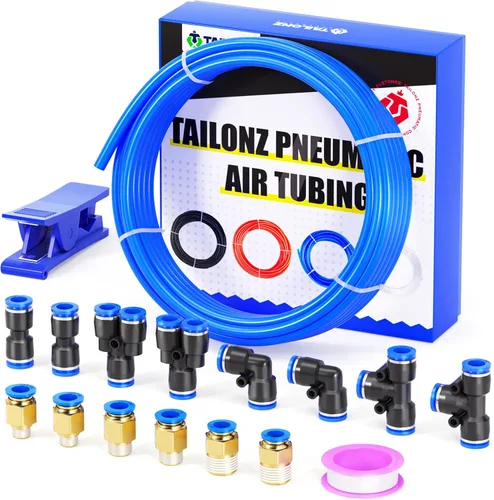 Miniatura 25 de TAILONZ PNEUMATIC Azul 0.236 in OD 0.157 in ID poliuretano PU manguera de aire tubo kit 32.8 ft 32.8ft