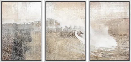 Miniatura 74 de wall26 Lienzo enmarcado para pared, juego de arte con trazos de pintura roja y naranja vibrante, paisaje, formas abstractas, ilustraciones, arte