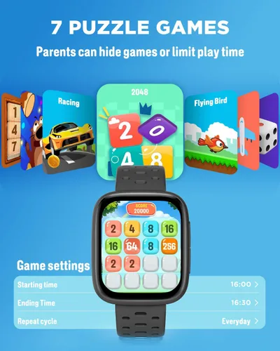 Miniatura 7 de Reloj para niños BIGGERFIVE sin necesidad de teléfono, reloj inteligente de fitness de 1.8" Amoled con podómetro, frecuencia cardíaca, rastreador
