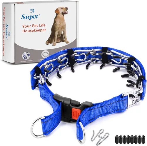 Collar de Punta para Perro Supet, Collar de Estrangulamiento para Perro Collar de Pellizco Ajustable para Perros Pequeños, Medianos y Grandes con