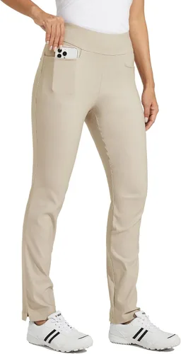 Miniatura 6 de Willit Pantalones de golf para mujer, elásticos, casuales, de secado rápido, pantalones de senderismo con control de abdomen