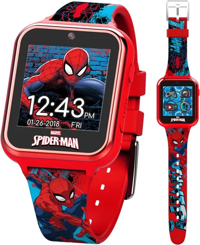 Miniatura 9 de Marvel Spider-Man - Reloj inteligente para niños, reloj interactivo con pantalla táctil con 10 caras de reloj personalizables, cámara integrada