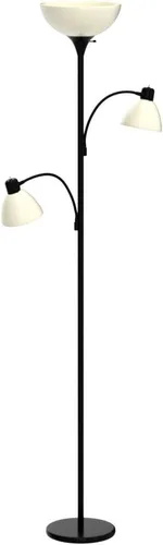 Miniatura 4 de Brightech Sky Dome Lámpara de pie doble LED, lámpara de pie Torchiere súper brillante con 2 lámparas de lectura para salas de estar y oficinas