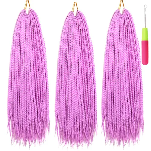 Miniatura 19 de Extensiones de cabello trenzado tipo box de 24 pulgadas, hechas a mano, para mujeres y niñas, extensiones de cabello trenzado, 24#, 3 paquetes, 22