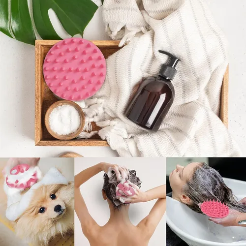 Miniatura 6 de INNERNEED Masajeador de Cuero Cabelludo Cepillo de Champú, Cuidado Manual del Cuero Cabelludo Húmedo y Seco Cepillo Exfoliante para Lavar el Negro