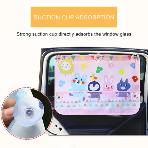 Miniatura 4 de Cortina de parasol de coche para bebés y niños, 2 paquetes, para ventana lateral, protector, bloquea el deslumbramiento solar, el calor, los rayos