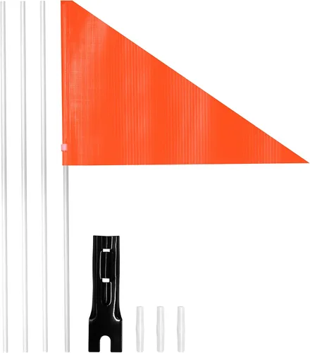 Anley Bandera de seguridad para bicicleta de 6 pies con poste de fibra de vidrio y soporte de montaje, longitud ajustable, alta visibilidad y