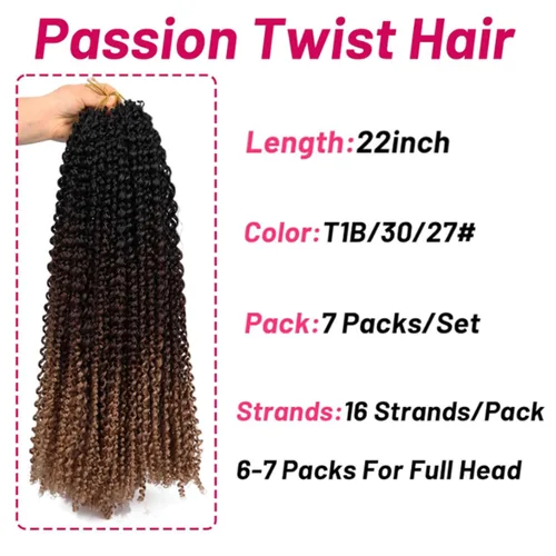 Miniatura 4 de Dorsanee Mechones de pelo rizado, extensiones de cabello sintético rizado #1B/30/27