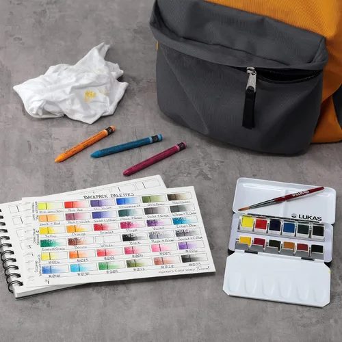 Miniatura 5 de HG Art Concepts Diario de color para pintores de tamaño de viaje, acuarela, paquete de 2, libro de muestras de color sin ácidos encuadernado