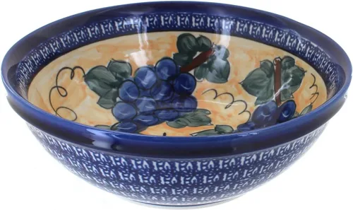 Miniatura 5 de Blue Rose Polish Pottery – Blue Tulip - Tazón grande para servir – 9 pulgadas de diámetro – Tazón perfecto para pasta y ensalada, duradero y apto