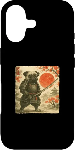 Pug Samurai Japanese Warrior Costume Sumi-e Art Funny Case for iPhone 17
