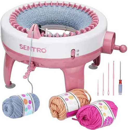 Miniatura 4 de Yohencin Máquina de tejer, telar de tejer inteligente, máquina giratoria de doble telar, 22 agujas para tejer telar redondo, artefacto de mano