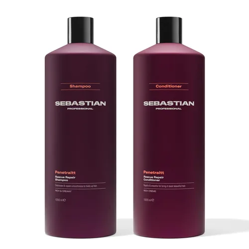 Sebastian Professional Penetraitt Shampoo & Conditioner Bundle Set | Strengthening & Deep Repair | For Dry, Damaged, & Colored Hair
