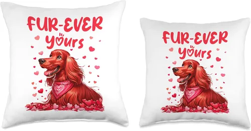 Miniatura 3 de Lindo perro irlandés Setter día de San Valentín piel diciendo mujeres niñas almohada tiro