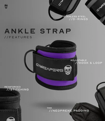 Miniatura 6 de Gymreapers - Correas de tobillo para Kickbacks en máquinas de cable, entrenamientos de glúteos, ejercicios de la parte inferior del cuerpo - Correas