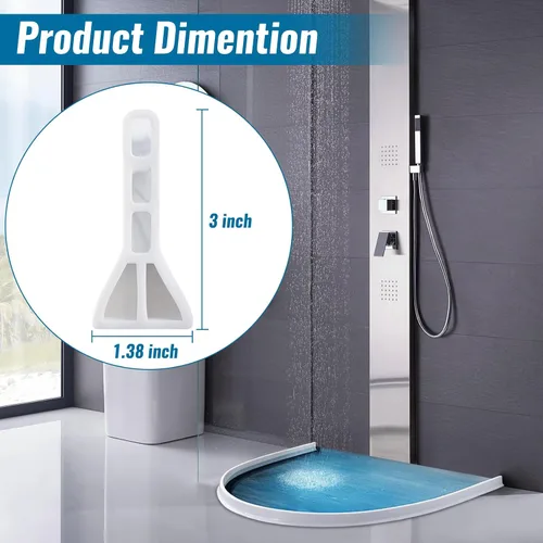 Miniatura 2 de Presa de agua de umbral de ducha de 3 pulgadas de alto, 39 pulgadas de largo, plegable, protector contra salpicaduras de agua de ducha, barrera