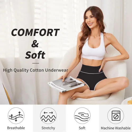 Miniatura 2 de Migbean high Waisted Underwear for Women - Womens Underwear,Panties for Women,Plus Size Underwear for Women,Women's Panties