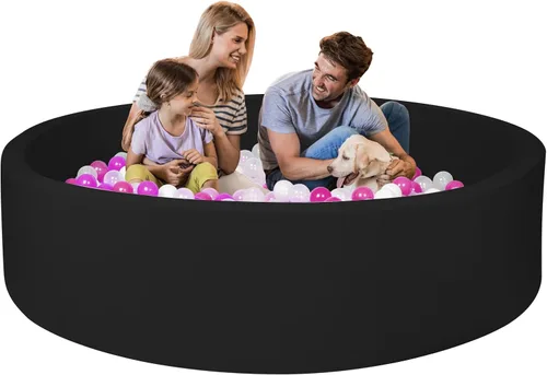 Miniatura 11 de Pozo de bolas de espuma para niños, alberca de bolas suaves para niños, piscina de bolas infantil, juguetes ideales para niños, 47 pulgadas gris