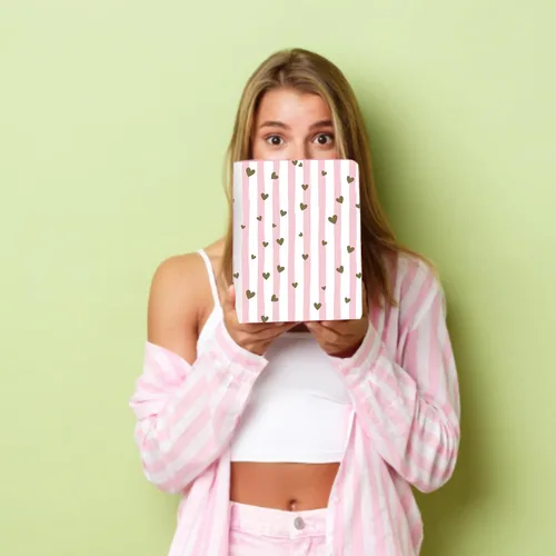 Miniatura 7 de Organizador de aretes para mujer, joyero grande de 2 capas con espejo, tarjeta de regalo hecha a mano y papel de regalo, soporte de joyería de piel