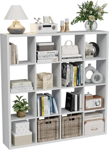 Miniatura 41 de VDNEND Organizador de Almacenamiento en Cubos Estantería, Estante Cúbico Decorativo de 11 pulgadas con Respaldo Abierto y Borde Engrosado, Marrón