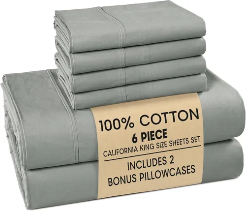 Miniatura 17 de Casa Platino Sábanas de cama individual XL, sábanas de 100 % algodón con 2 fundas de almohada, tejido percal crujiente y sensación acogedora, verde