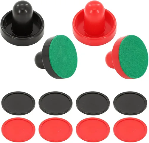 16 discos y paletas de hockey de aire, accesorios de repuesto para mesas de juego (4 empujadores, 4 almohadillas, 8 discos)