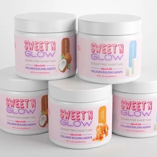 Miniatura 4 de Project Ad Sweet' N Glow Zero Calorie Sweet'Ner sin azúcar con agentes constructivos de colágeno (30 porciones, coco)